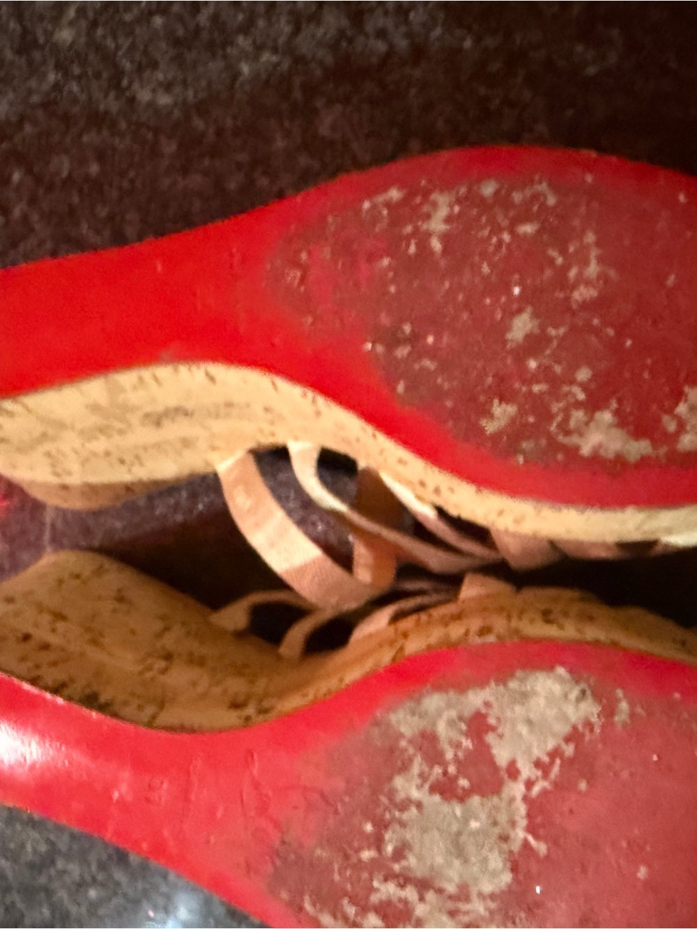 Christian Louboutin Beige Woven Strappy Sandals - Picture 4 of 5